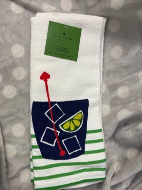 Kate Spade Cocktail Theme Kitchen Towels - Set of 2 - NEW